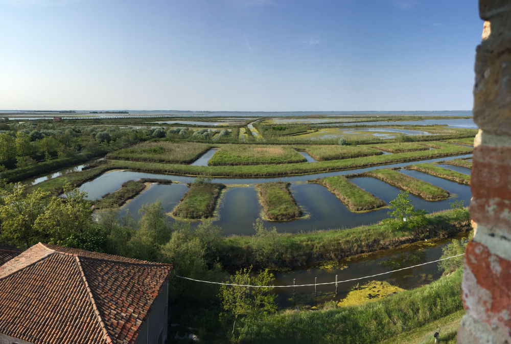 Veduta della laguna veneta dal campanile di Lio Piccolo