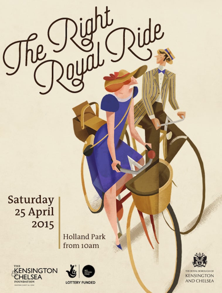 Illustrazione di Riccardo Guasco per The Right Royal Ride a Londra riccardo guasco