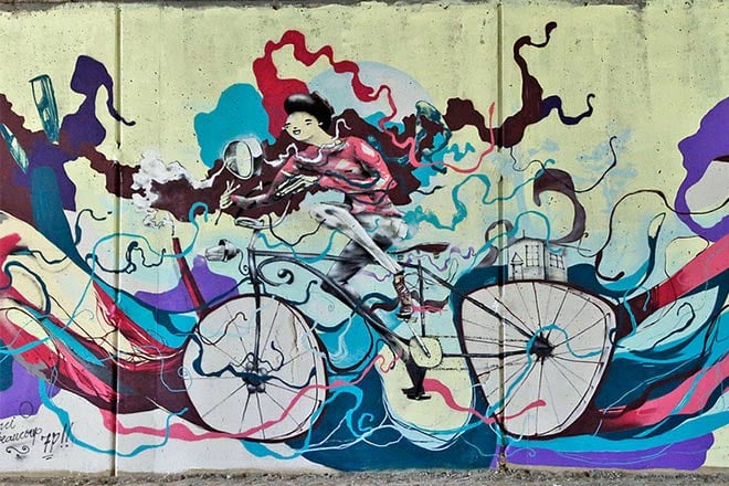 street art in bicicletta murales di mart street art in bicicletta